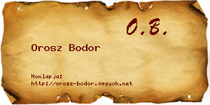 Orosz Bodor névjegykártya